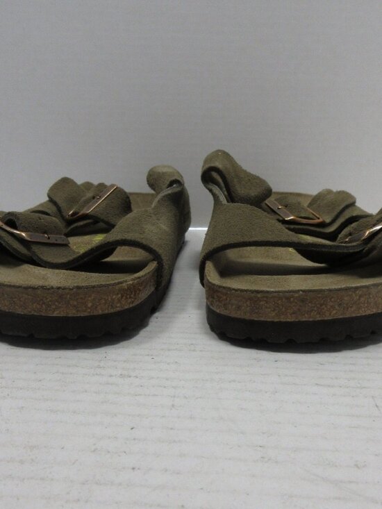 Brand New! Birkenstock Men\'s Two-Buckle Suede Sandals in Olive Brown Size 11